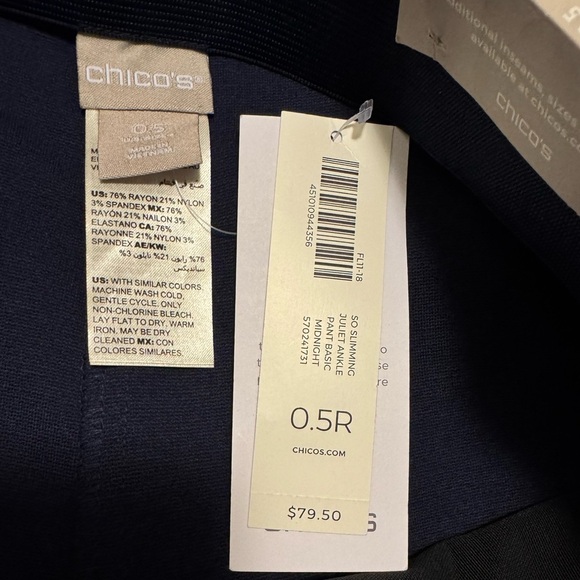 Chico's Dark Blue Juliet Slim Leg Pants - Picture 6 of 7